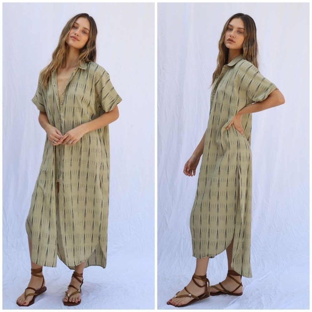 Jen’s Pirate Booty Sunfair Dress in Ikat Yucca S